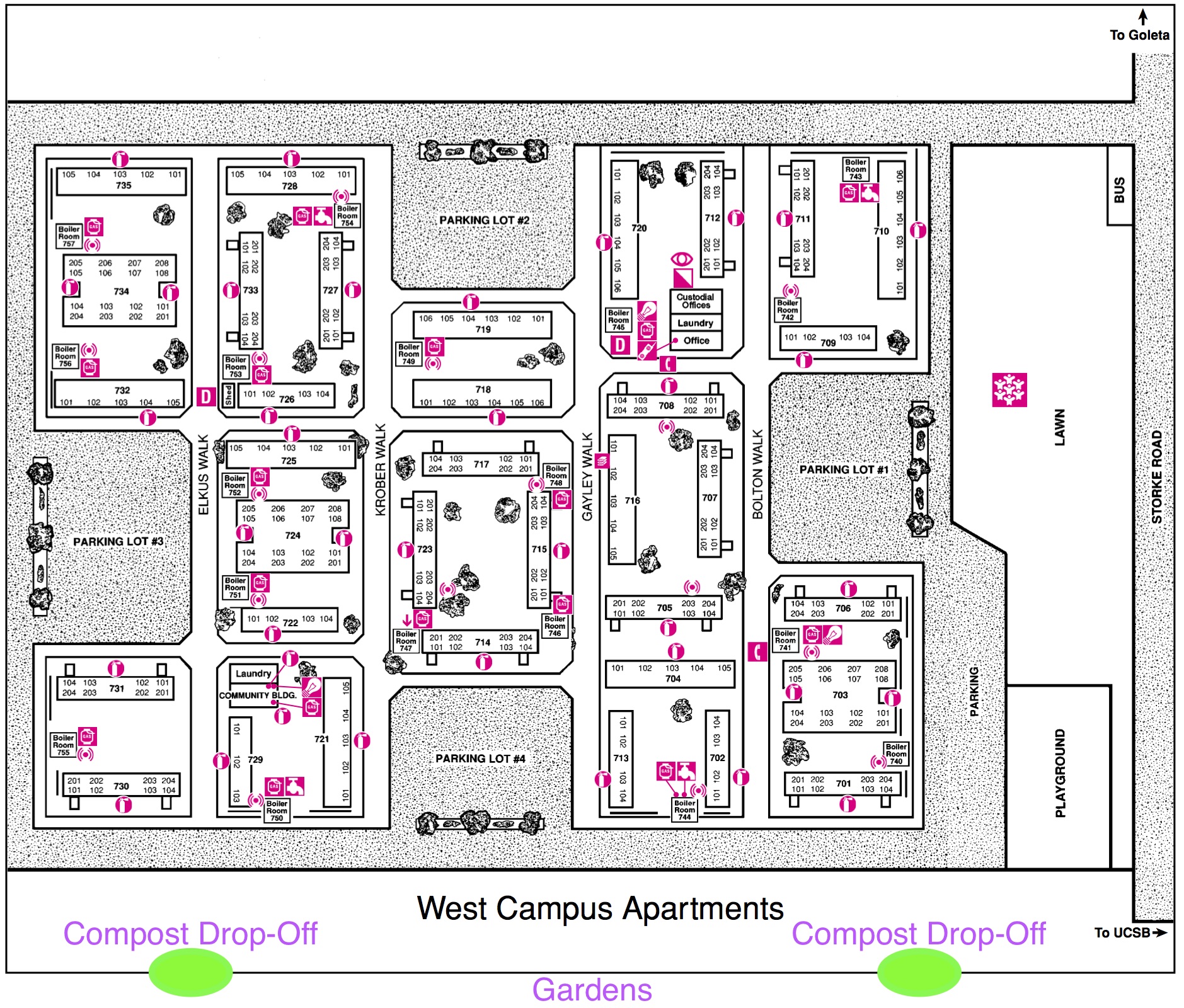 West Campus Gardens Map 2016